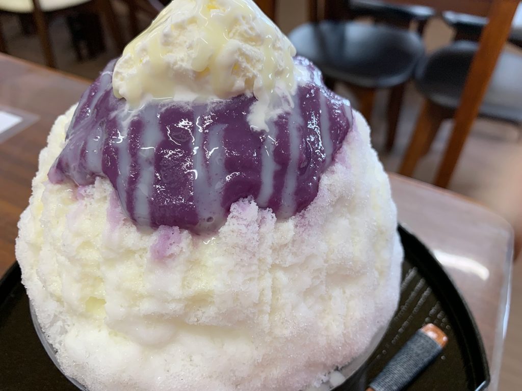浜松のかき氷店：カフー果報：紅芋ぜんざい
