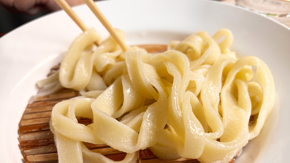 うどん二五七(ぢごな)麺のアップ